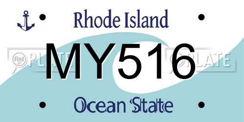 MY516 Rhode Island License Plate