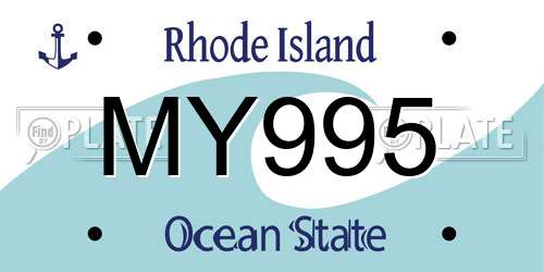 MY995 Rhode Island License Plate