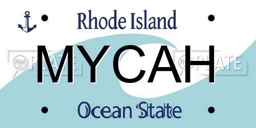 MYCAH Rhode Island License Plate