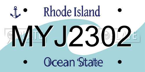 MYJ2302 Rhode Island License Plate