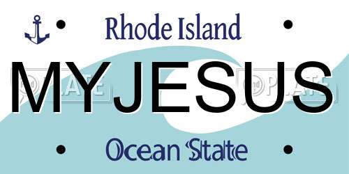 MYJESUS Rhode Island License Plate