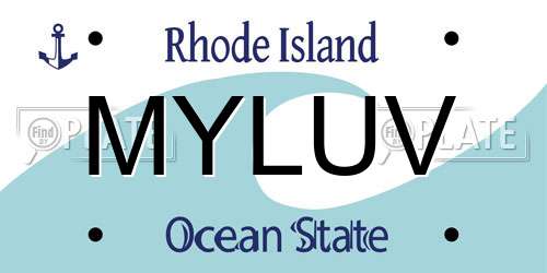 MYLUV Rhode Island License Plate