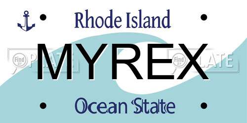 MYREX Rhode Island License Plate