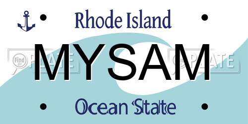 MYSAM Rhode Island License Plate