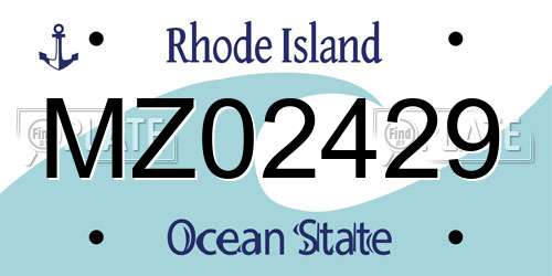 MZ02429 Rhode Island License Plate