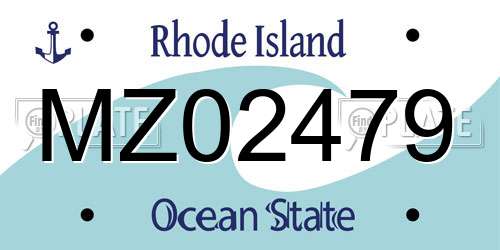 MZ02479 Rhode Island License Plate