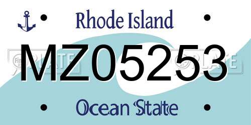 MZ05253 Rhode Island License Plate