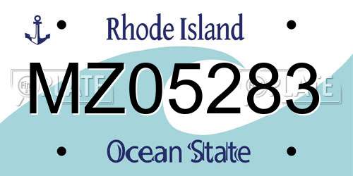MZ05283 Rhode Island License Plate