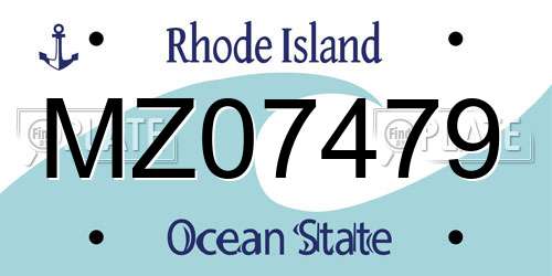 MZ07479 Rhode Island License Plate
