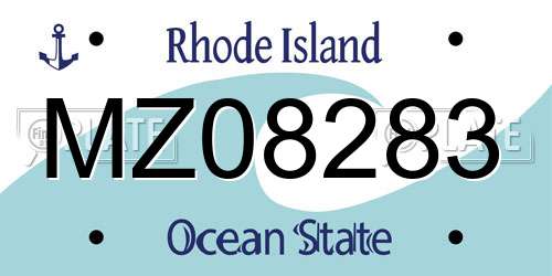 MZ08283 Rhode Island License Plate