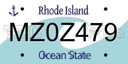 MZ0Z479 Rhode Island License Plate