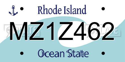MZ1Z462 Rhode Island License Plate