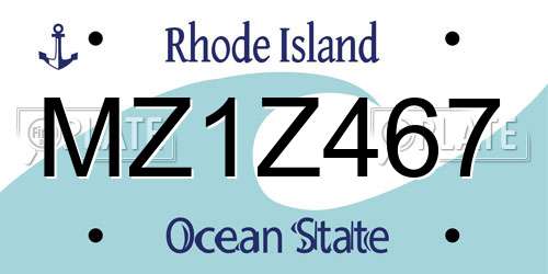 MZ1Z467 Rhode Island License Plate