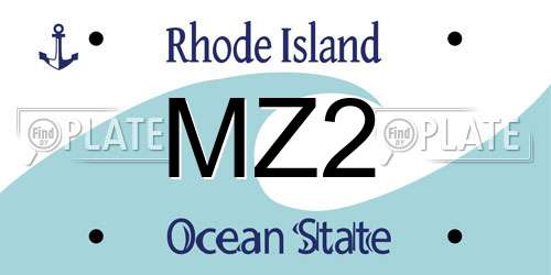 MZ2 Rhode Island License Plate