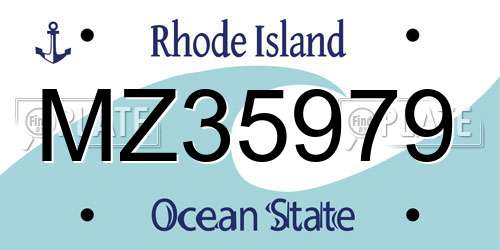 MZ35979 Rhode Island License Plate