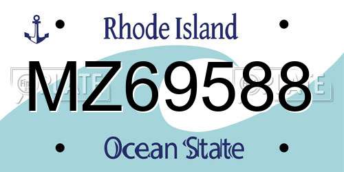 MZ69588 Rhode Island License Plate