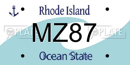 MZ87 Rhode Island License Plate