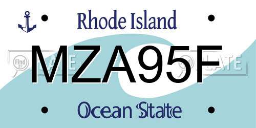 MZA95F Rhode Island License Plate