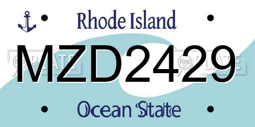 MZD2429 Rhode Island License Plate