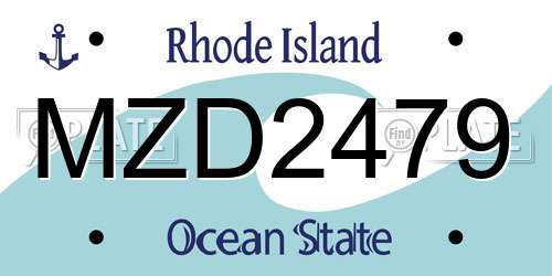 MZD2479 Rhode Island License Plate