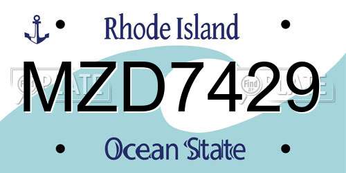 MZD7429 Rhode Island License Plate