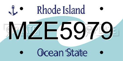 MZE5979 Rhode Island License Plate