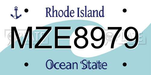 MZE8979 Rhode Island License Plate