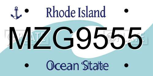 MZG9555 Rhode Island License Plate