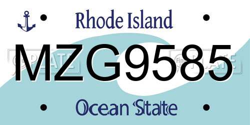 MZG9585 Rhode Island License Plate