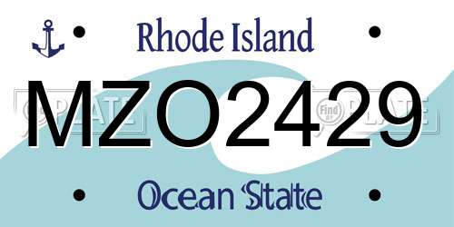 MZO2429 Rhode Island License Plate