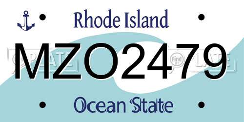 MZO2479 Rhode Island License Plate