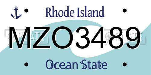 MZO3489 Rhode Island License Plate