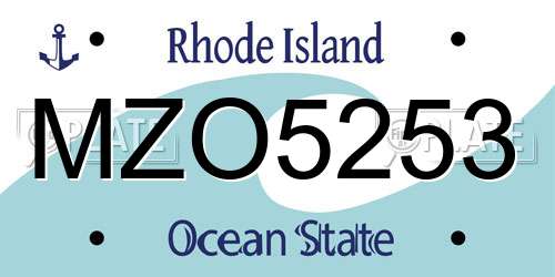 MZO5253 Rhode Island License Plate