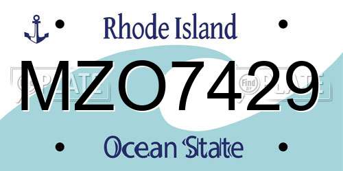 MZO7429 Rhode Island License Plate