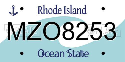 MZO8253 Rhode Island License Plate