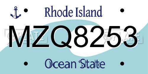 MZQ8253 Rhode Island License Plate