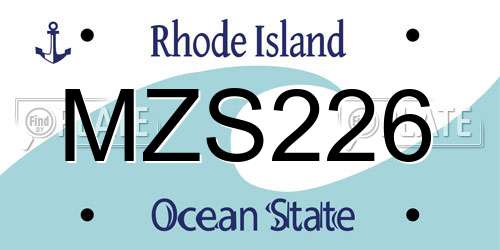 MZS226 Rhode Island License Plate