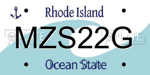 MZS22G Rhode Island License Plate
