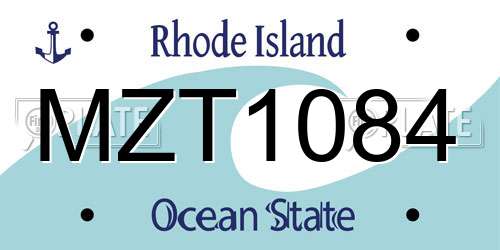 MZT1084 Rhode Island License Plate