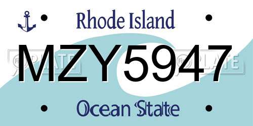 MZY5947 Rhode Island License Plate