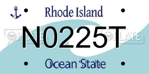N0225T Rhode Island License Plate