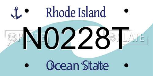 N0228T Rhode Island License Plate