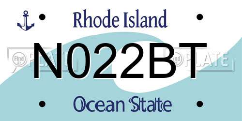 N022BT Rhode Island License Plate