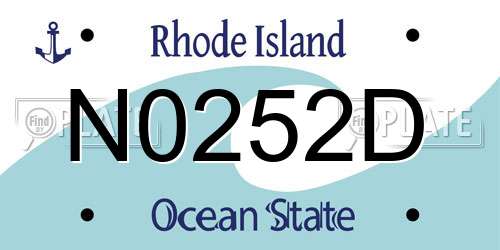 N0252D Rhode Island License Plate