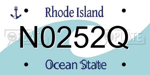 N0252Q Rhode Island License Plate