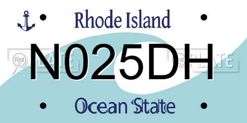 N025DH Rhode Island License Plate