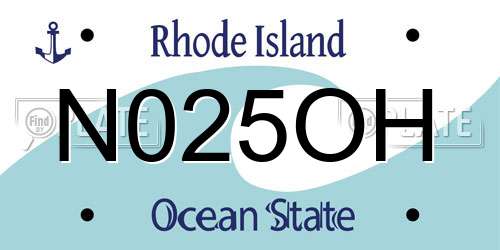 N025OH Rhode Island License Plate