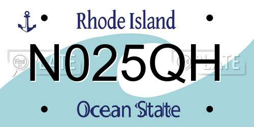 N025QH Rhode Island License Plate