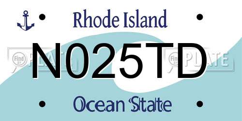 N025TD Rhode Island License Plate