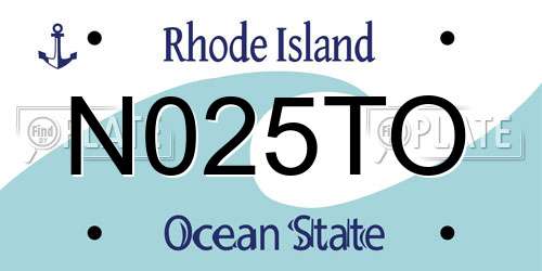 N025TO Rhode Island License Plate
